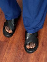 Cross Leather Slippers – Premium Comfort and Luxury for Men