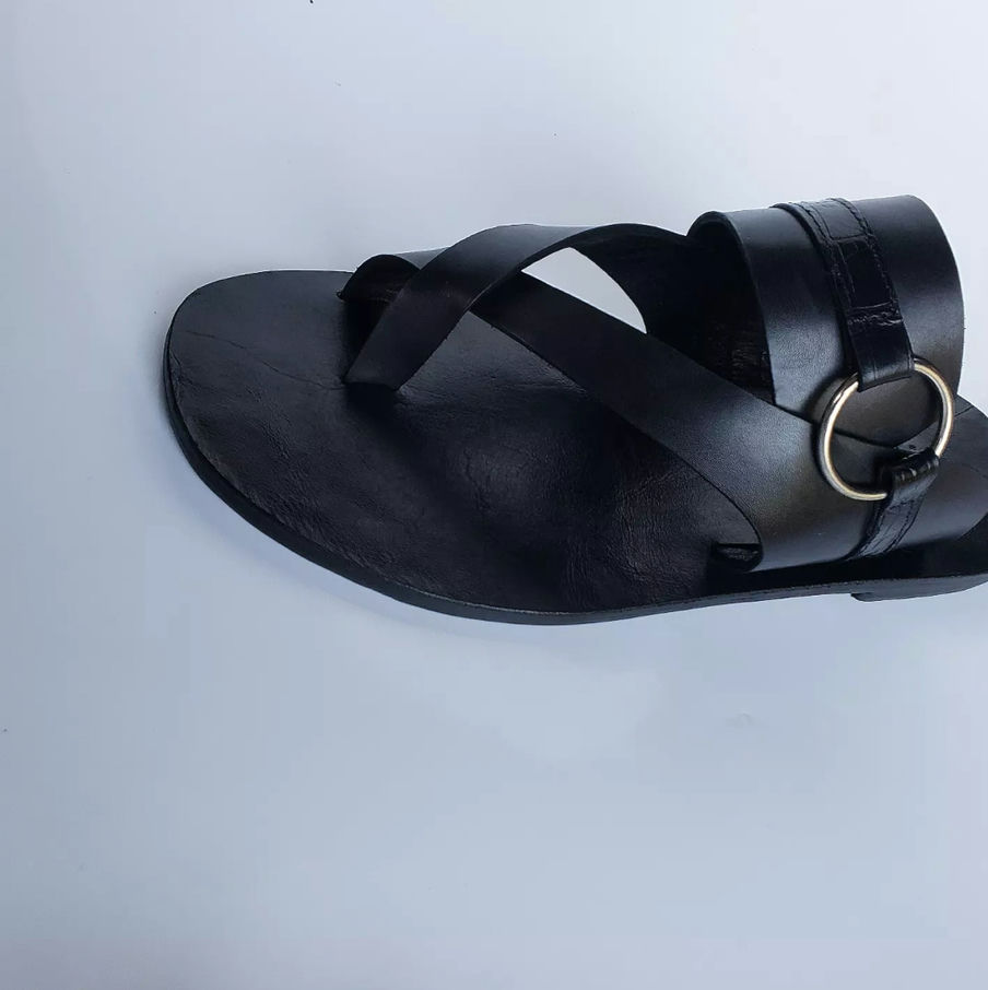 Blvck Cross Ring Leather Slippers – Premium Luxury Footwear for Men