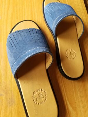 FRINGE-BLUE-SUEDE-LEATHER-SLIPPERS