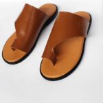 NUEL Brown Leather Slippers – Handmade Everyday Footwear for Men
