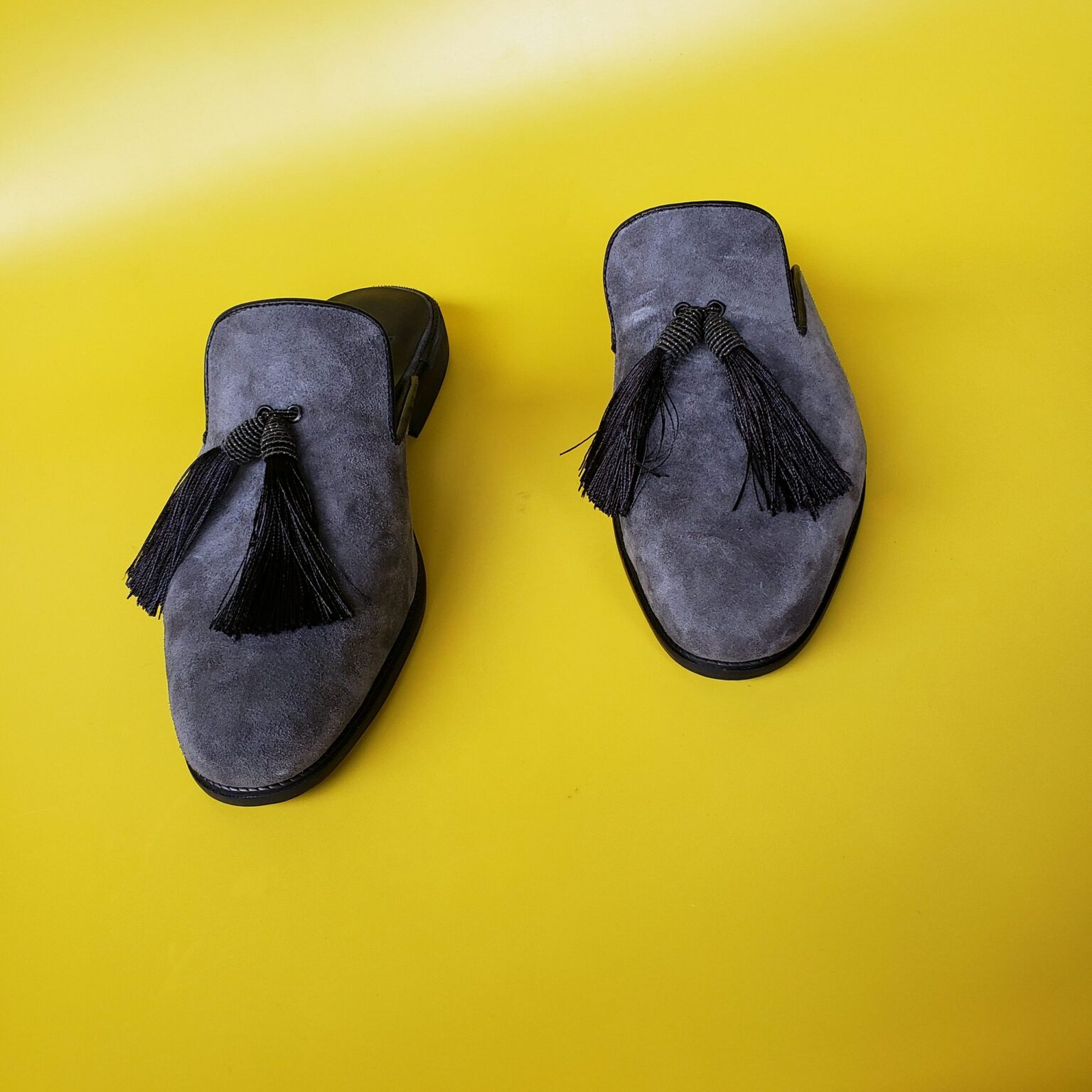 Tassle Suede Mules – Handmade Elegance in Motion