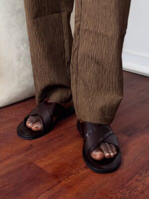 Cross Leather Slippers – Premium Comfort and Luxury for Men