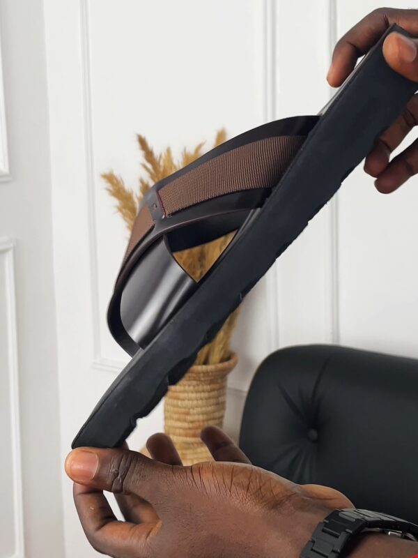 Chunky Sole Leather Slippers | Black, Brown & Navy Blue