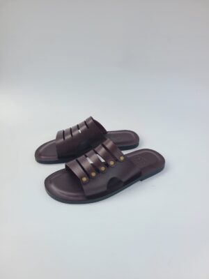 Brown Leather Slippers for Men – Handmade, Durable & Stylish