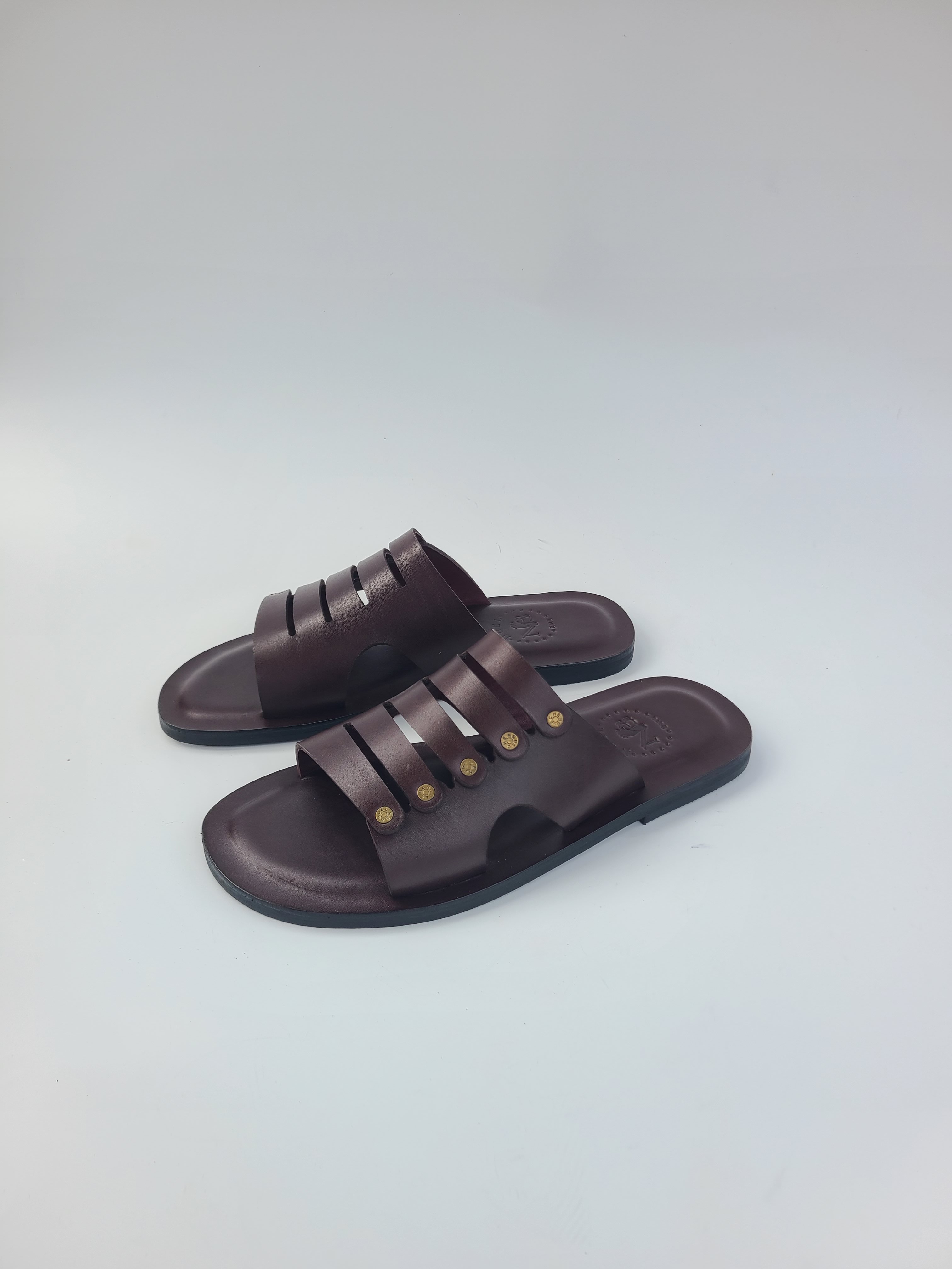 Brown Leather Slippers for Men – Handmade, Durable Stylish