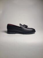 Black Embossed Leather Loafers – Textured Luxury for the Modern Gentleman