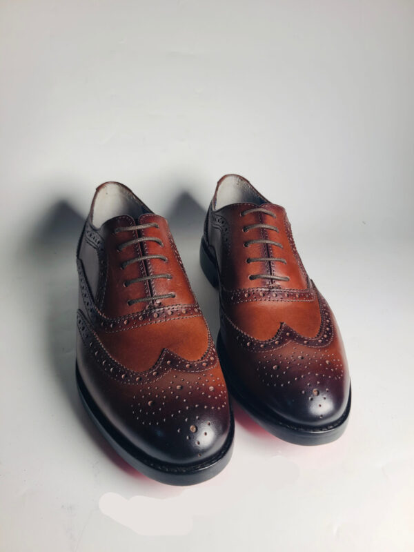 Two-Toned Brown Oxford Shoes – Classic Elegance, African Craftsmanship