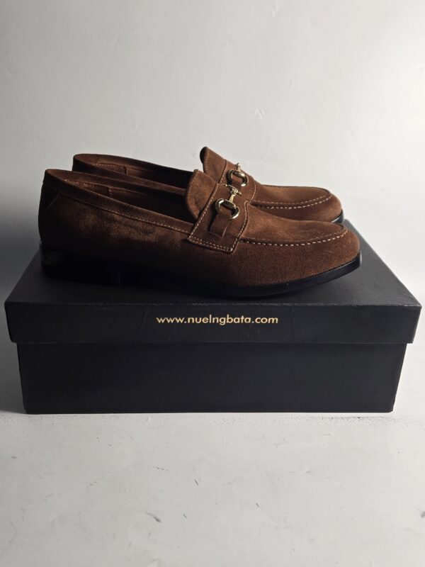 Brown Suede Horse bit Loafers | Nuel's Men Shoe