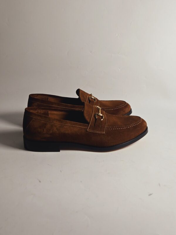 Brown Suede Horse bit Loafers | Nuel's Men Shoe