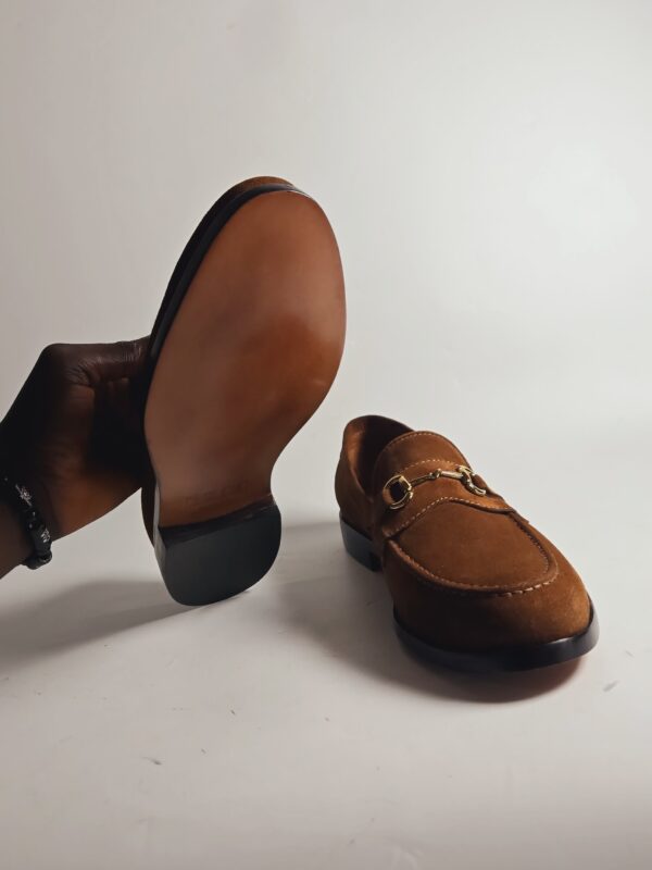 Brown Suede Horse bit Loafers | Nuel's Men Shoe