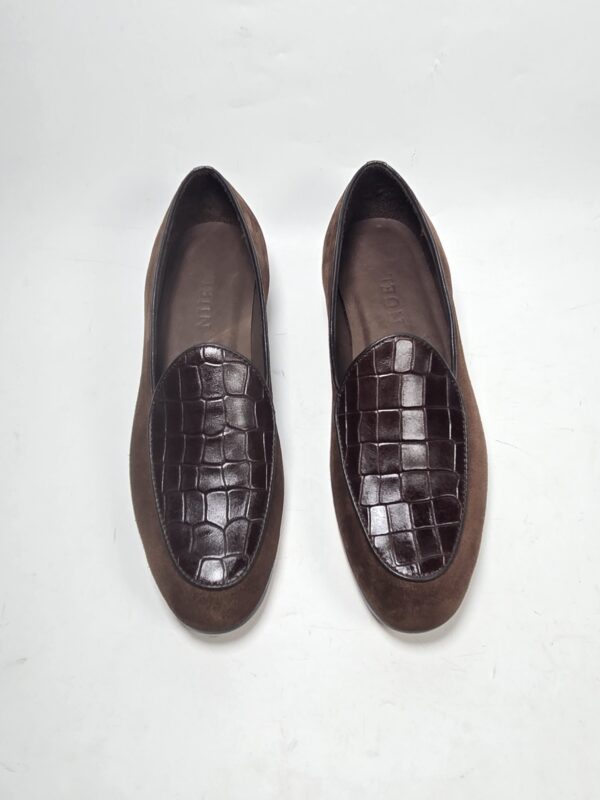 Suede-croc-top Loafers | Nuel’s Men Shoe