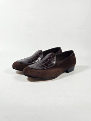 Suede-croc-top Loafers | Nuel’s Men Shoe