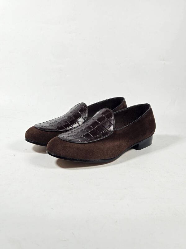 Suede-croc-top Loafers | Nuel’s Men Shoe